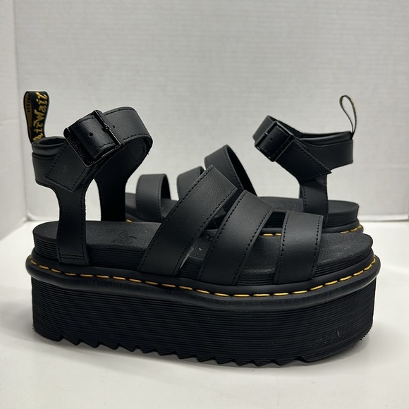Dr. Martens Shoes - Doc Martens Doc Blaire Quad Platform Sandals Shoes Black New Women's Size 7